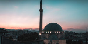 Sinan Pasha Mosque Of Prizren, Kosovo In The Evening Sunset