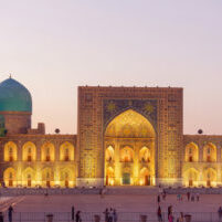 Architectural detail in ancient architecture. Usbekistan, Samarkand.